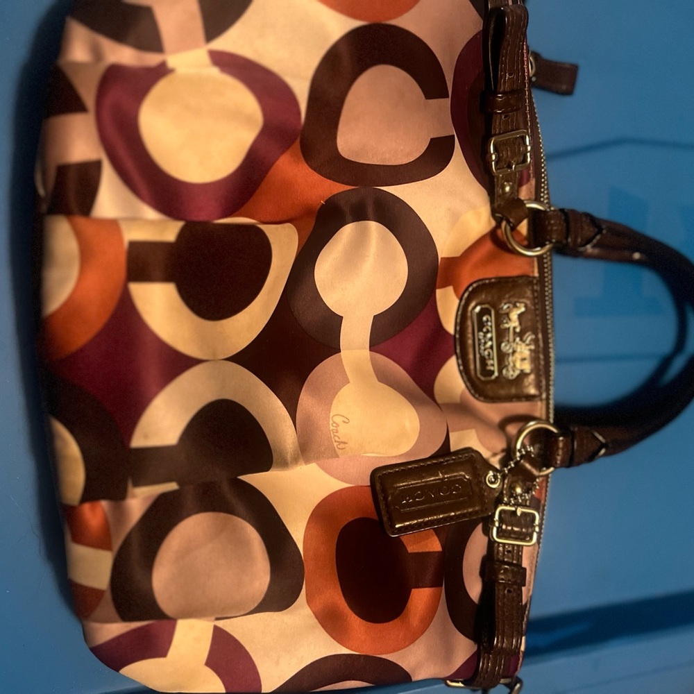 Coach Brown and Cream Signature Tote